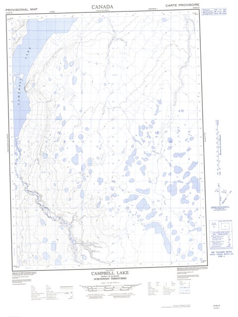 Campbell Lake Topographic Paper Map 107B02E at 1:50,000 scale
