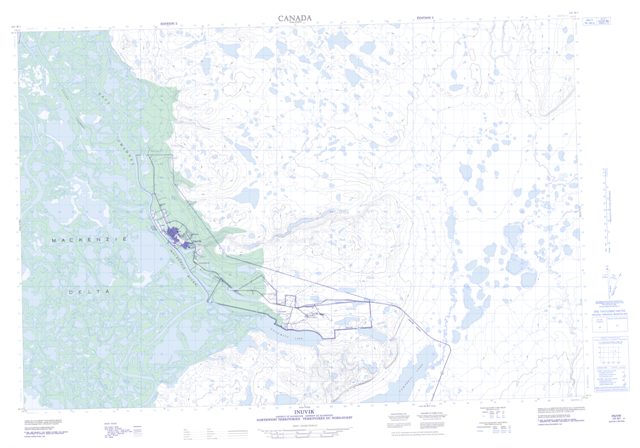 Inuvik Topographic Paper Map 107B07 at 1:50,000 scale