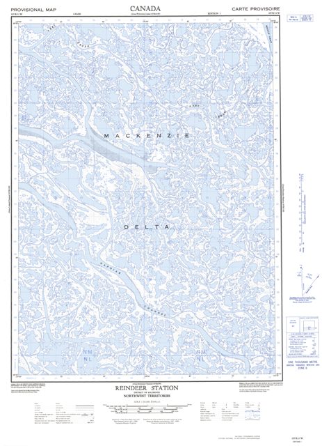 Reindeer Station Topographic Paper Map 107B11W at 1:50,000 scale
