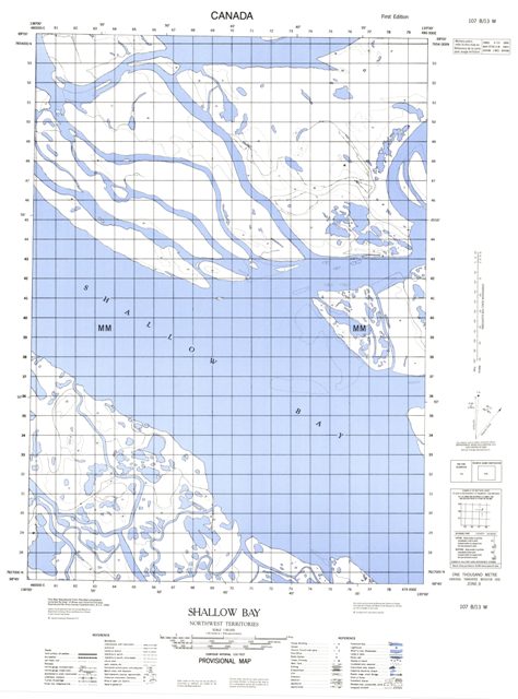 Shallow Bay Topographic Paper Map 107B13W at 1:50,000 scale