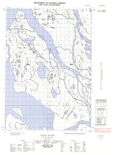 Ellice Island Topographic Paper Map 107C04W at 1:50,000 scale