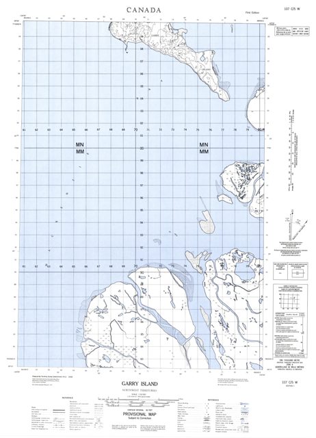 Garry Island Topographic Paper Map 107C05W at 1:50,000 scale