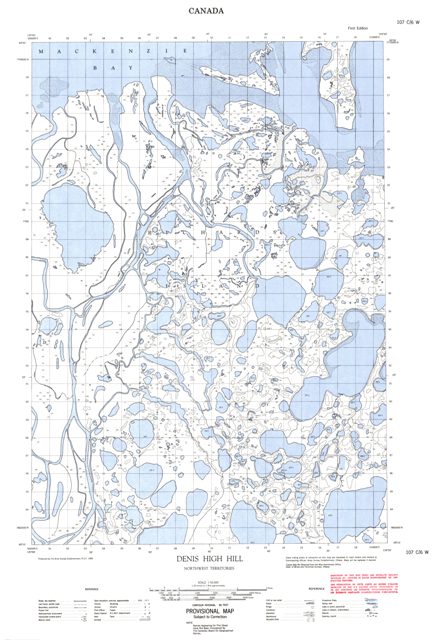 Denis High Hill Topographic Paper Map 107C06W at 1:50,000 scale