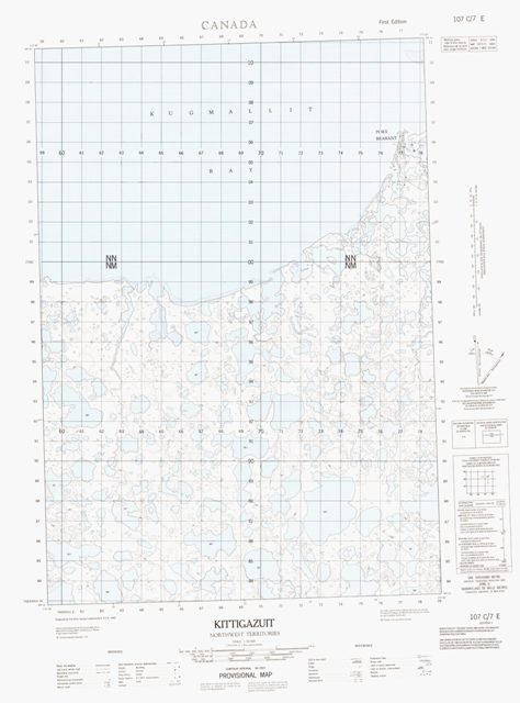 Kittigazuit Topographic Paper Map 107C07E at 1:50,000 scale