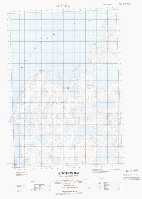 Hutchison Bay Topographic Paper Map 107C09W at 1:50,000 scale