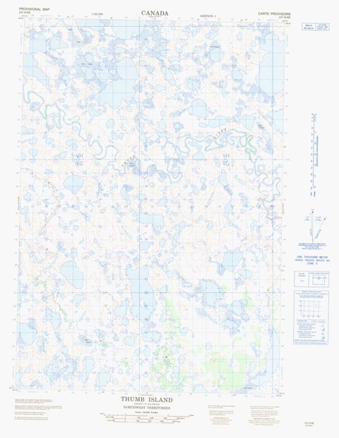 Thumb Island Topographic Paper Map 107D06E at 1:50,000 scale