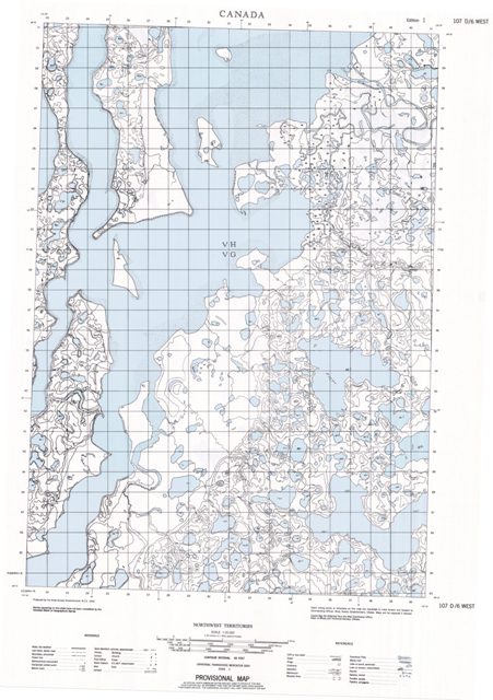 No Title Topographic Paper Map 107D06W at 1:50,000 scale
