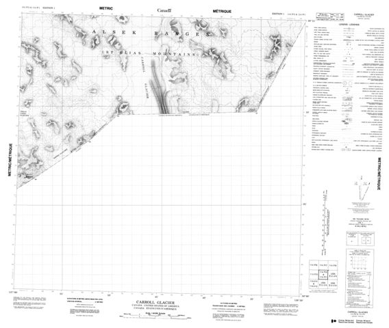 Carroll Glacier Topographic Paper Map 114P02 at 1:50,000 scale