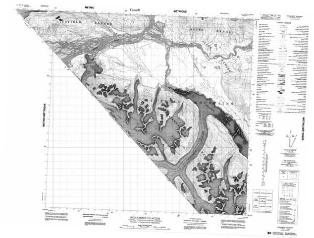 Konamoxt Glacier Topographic Paper Map 114P05 at 1:50,000 scale