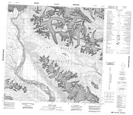 Tats Lake Topographic Paper Map 114P12 at 1:50,000 scale