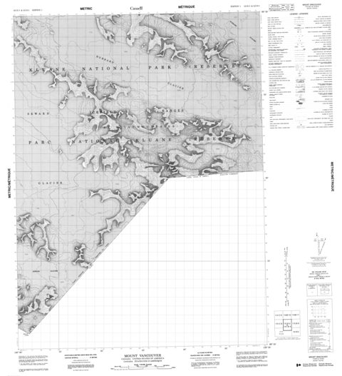 Mount Vancouver Topographic Paper Map 115B05 at 1:50,000 scale