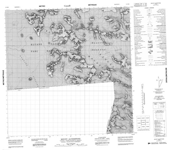 Mount Alverstone Topographic Paper Map 115B06 at 1:50,000 scale