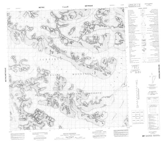 Mount Kennedy Topographic Paper Map 115B07 at 1:50,000 scale
