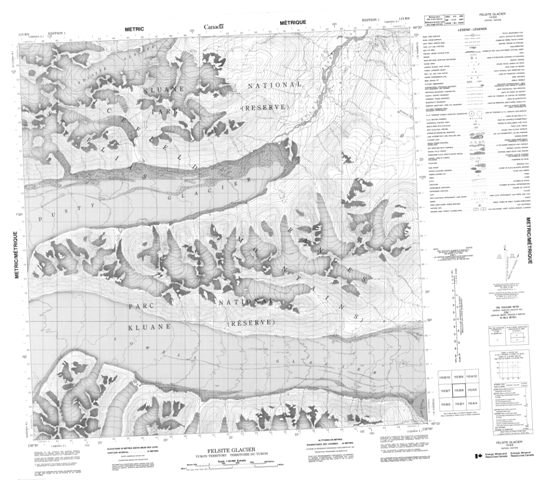 Felsite Glacier Topographic Paper Map 115B08 at 1:50,000 scale