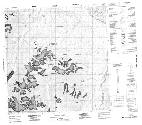 Airdrop Lake Topographic Paper Map 115B09 at 1:50,000 scale