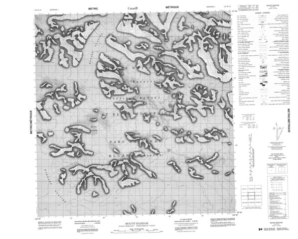 Mount Badham Topographic Paper Map 115B13 at 1:50,000 scale