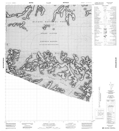 Newton Glacier Topographic Paper Map 115C07 at 1:50,000 scale