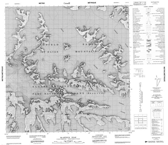 Mcarthur Peak Topographic Paper Map 115C09 at 1:50,000 scale