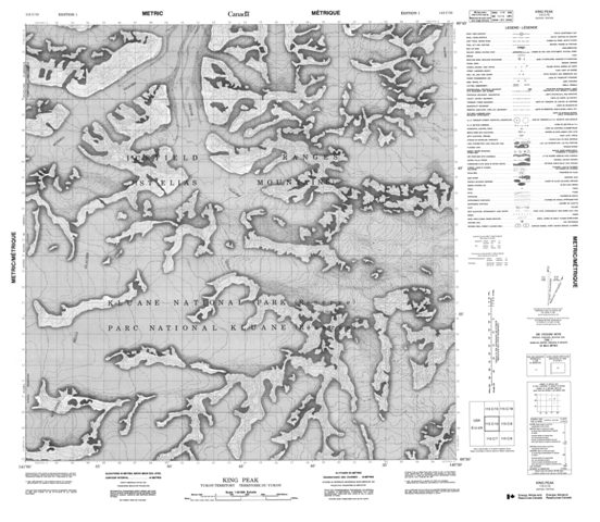 King Peak Topographic Paper Map 115C10 at 1:50,000 scale