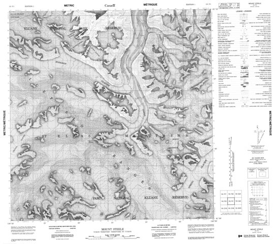 Mount Steele Topographic Paper Map 115F01 at 1:50,000 scale