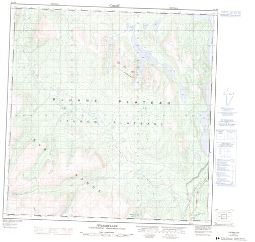 Ittlemit Lake Topographic Paper Map 115H03 at 1:50,000 scale