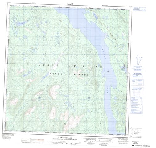 Aishihik Lake Topographic Paper Map 115H06 at 1:50,000 scale