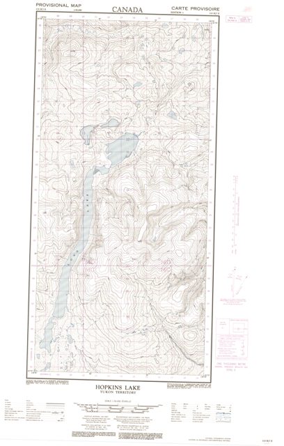 Hopkins Lake Topographic Paper Map 115H07E at 1:50,000 scale