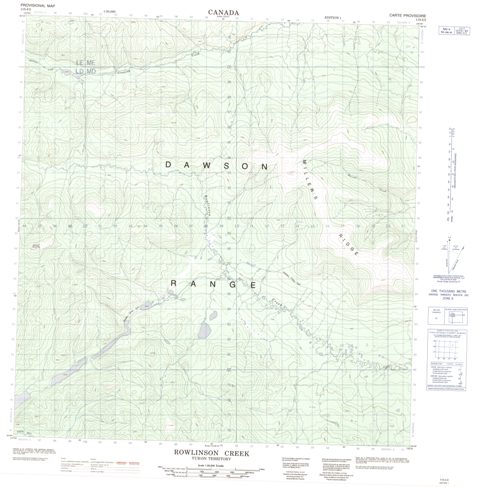 Rowlinson Creek Topographic Paper Map 115I02 at 1:50,000 scale