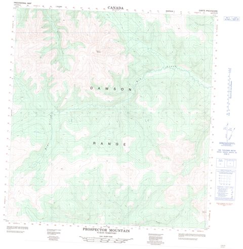 Prospector Mountain Topographic Paper Map 115I05 at 1:50,000 scale