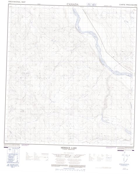Merrice Lake Topographic Paper Map 115I07 at 1:50,000 scale