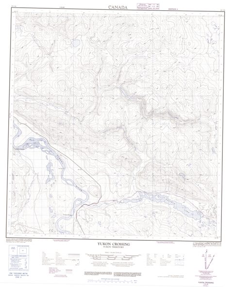 Yukon Crossing Topographic Paper Map 115I08 at 1:50,000 scale