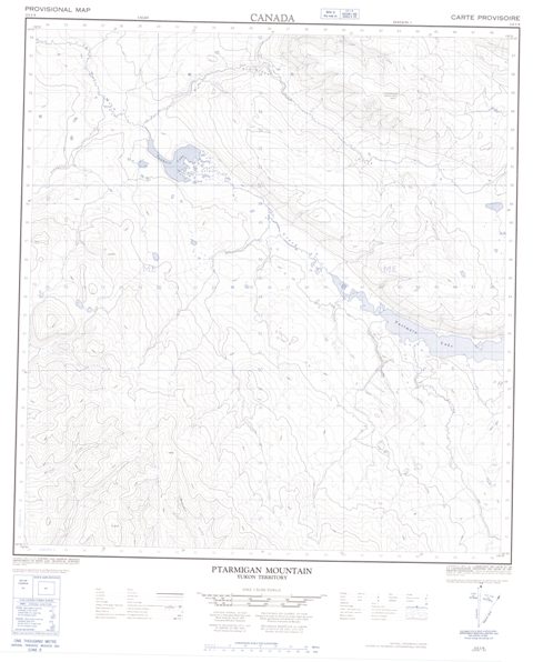 Ptarmigan Mountain Topographic Paper Map 115I09 at 1:50,000 scale