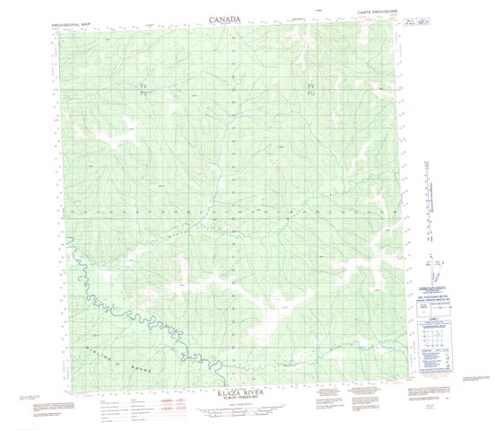 Klaza River Topographic Paper Map 115J01 at 1:50,000 scale