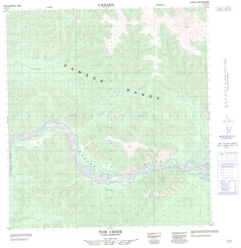 Tom Creek Topographic Paper Map 115J12 at 1:50,000 scale