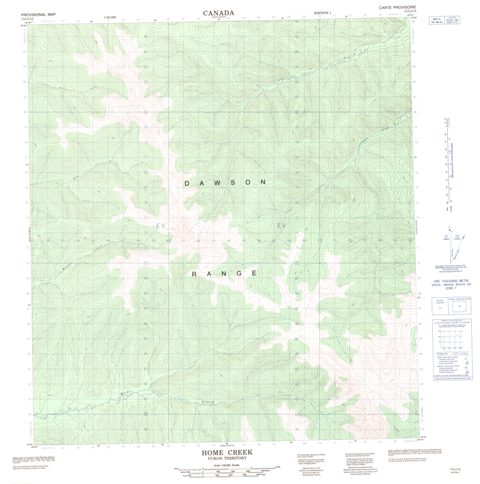 Home Creek Topographic Paper Map 115J13 at 1:50,000 scale