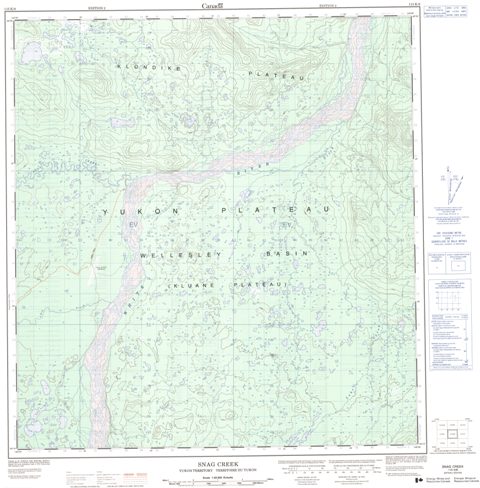 Snag Creek Topographic Paper Map 115K08 at 1:50,000 scale