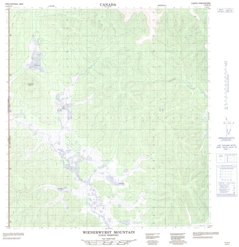 Wienerwurst Mountain Topographic Paper Map 115K15 at 1:50,000 scale