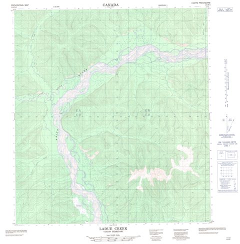 Ladue Creek Topographic Paper Map 115N01 at 1:50,000 scale