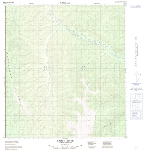 Ladue River Topographic Paper Map 115N02 at 1:50,000 scale