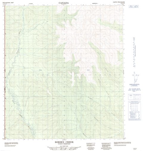 Borden Creek Topographic Paper Map 115N10 at 1:50,000 scale