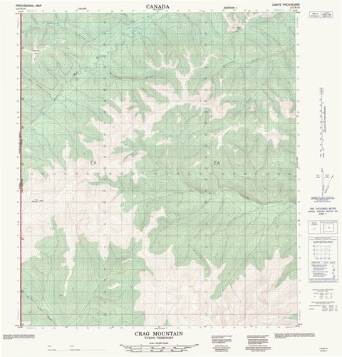 Crag Mountain Topographic Paper Map 115N15 at 1:50,000 scale