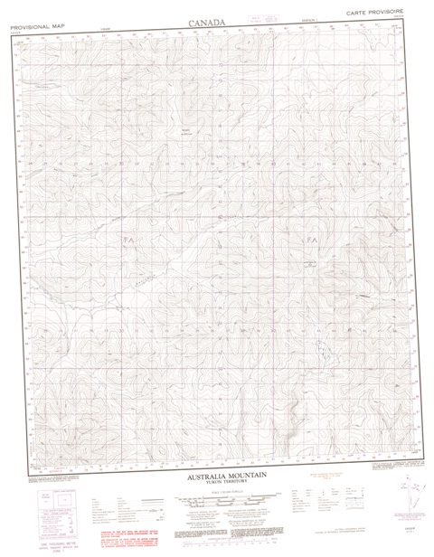 Australia Mountain Topographic Paper Map 115O09 at 1:50,000 scale