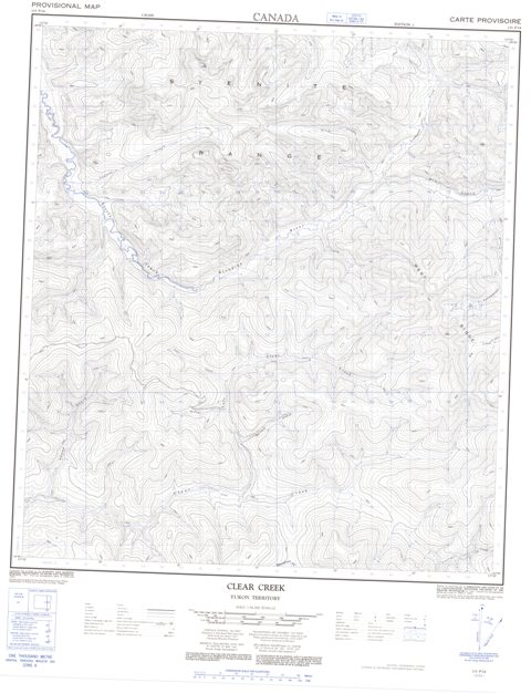 Clear Creek Topographic Paper Map 115P14 at 1:50,000 scale