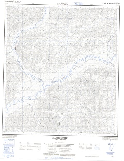 Seattle Creek Topographic Paper Map 115P16 at 1:50,000 scale