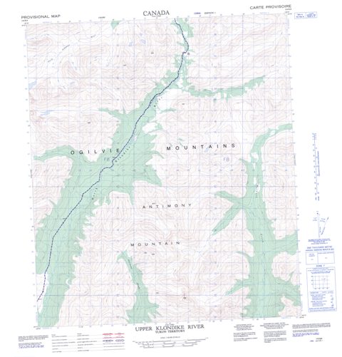 Upper Klondike River Topographic Paper Map 116B08 at 1:50,000 scale