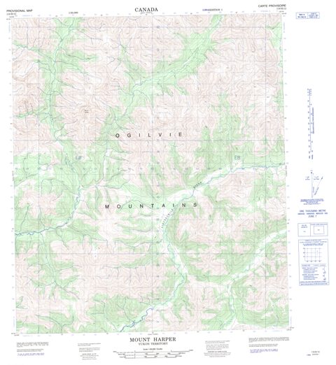 Mount Harper Topographic Paper Map 116B12 at 1:50,000 scale