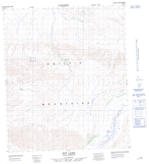 Kit Lake Topographic Paper Map 116B15 at 1:50,000 scale