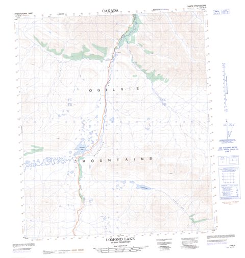 Lomond Lake Topographic Paper Map 116B16 at 1:50,000 scale
