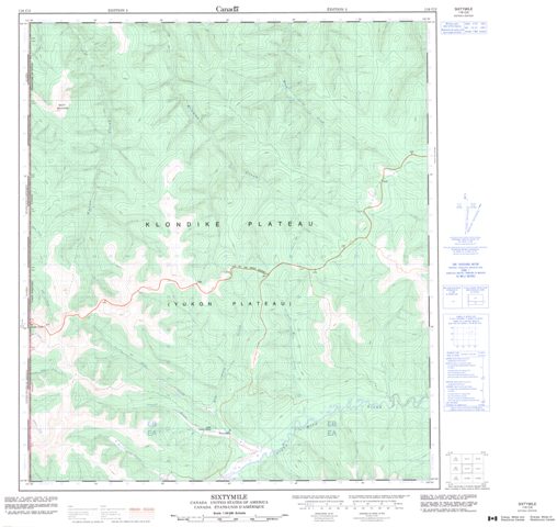 Sixtymile Topographic Paper Map 116C02 at 1:50,000 scale