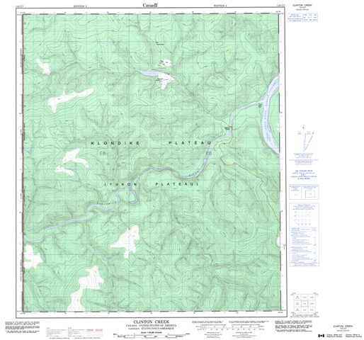 Clinton Creek Topographic Paper Map 116C07 at 1:50,000 scale